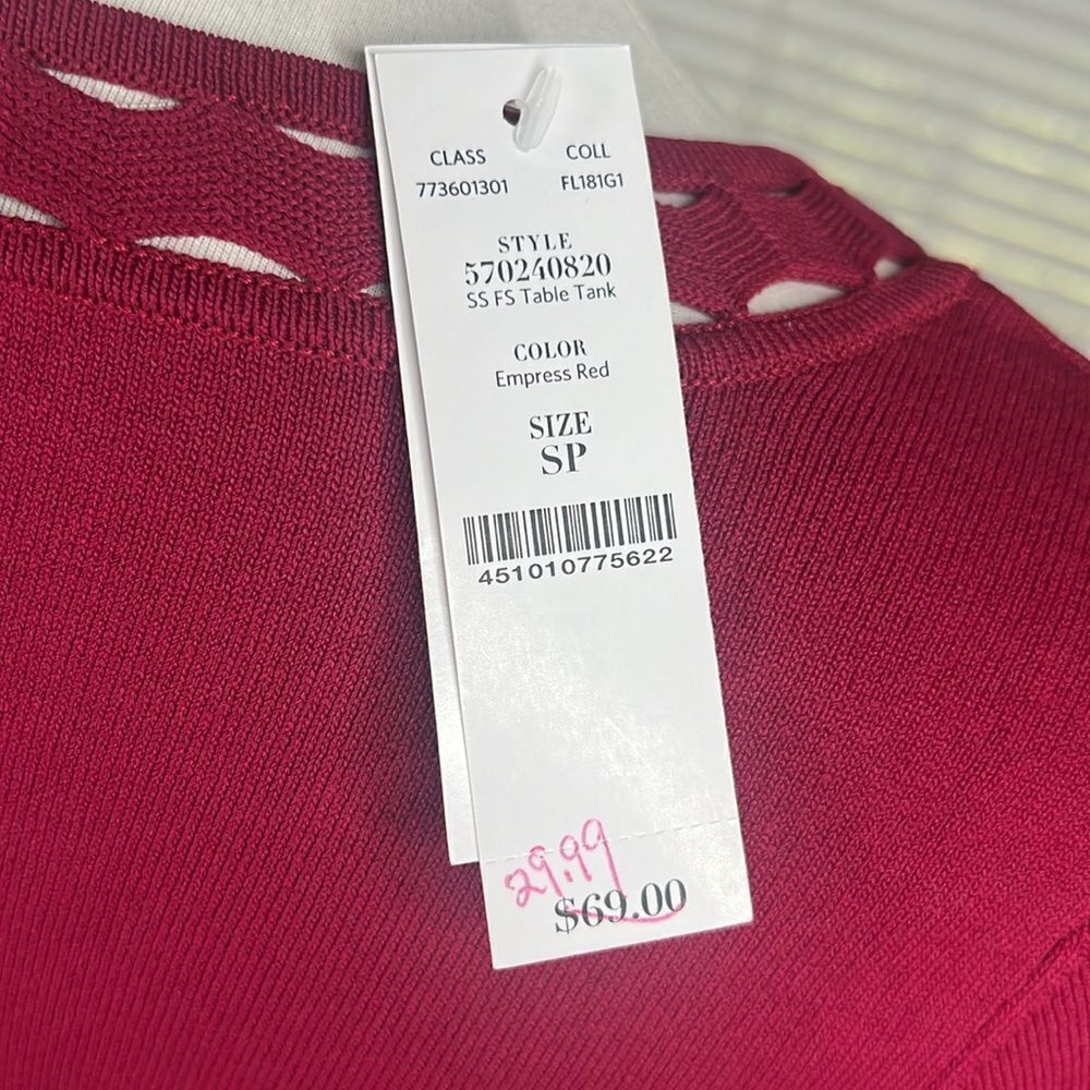 WHBM Short Sleeve Cutout Top Size Small Petite - Picture 5 of 6